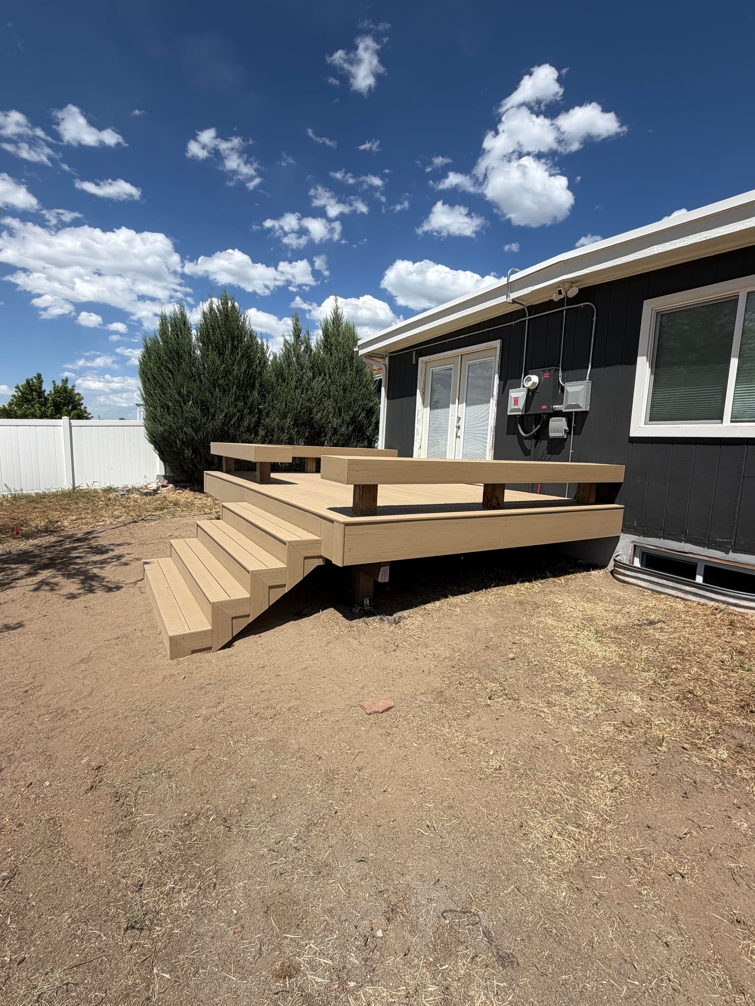 Back Door Deck Addition with Stairs after