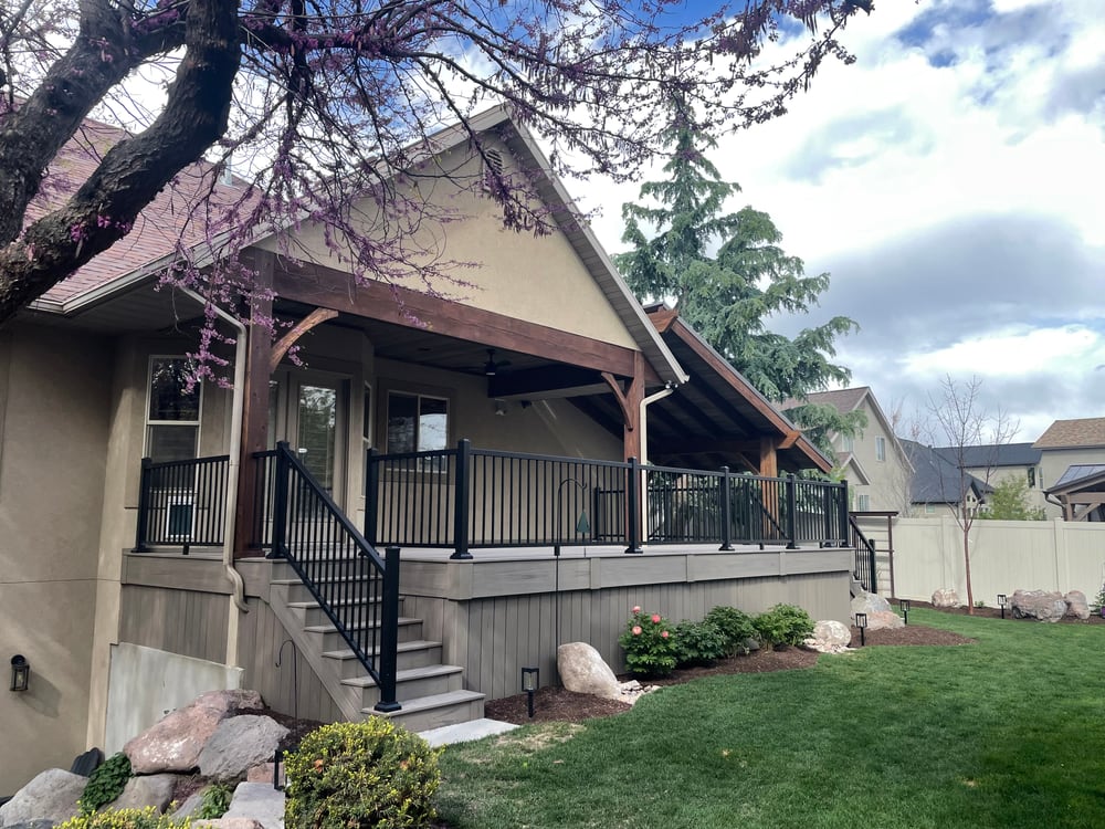 Covered Porch Deck & Railing Upgrade after