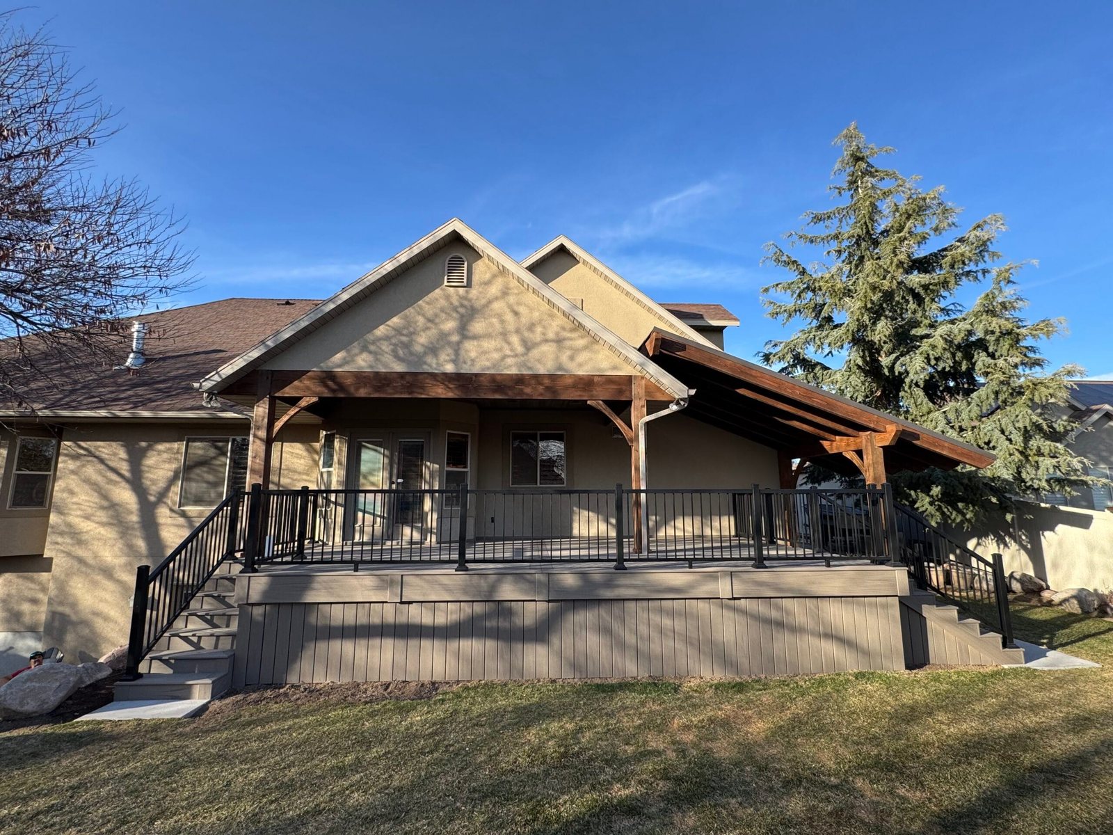 Custom composite deck project for a Cedar Fort Utah home
